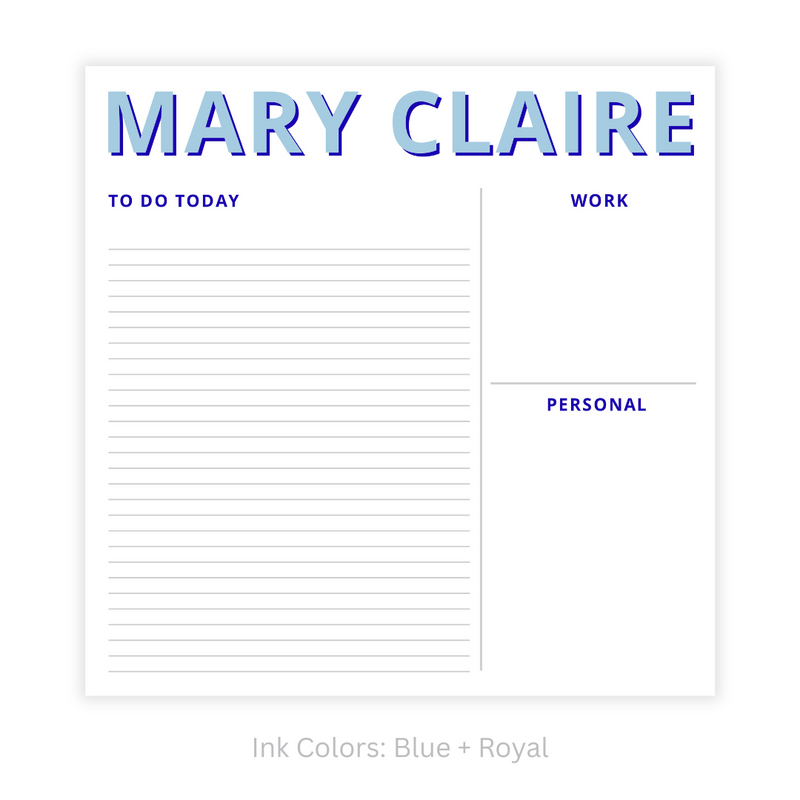 Modern Functional Personalized Note Pad- Large Square