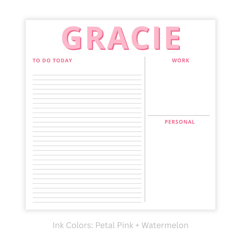 Modern Functional Personalized Note Pad- Large Square