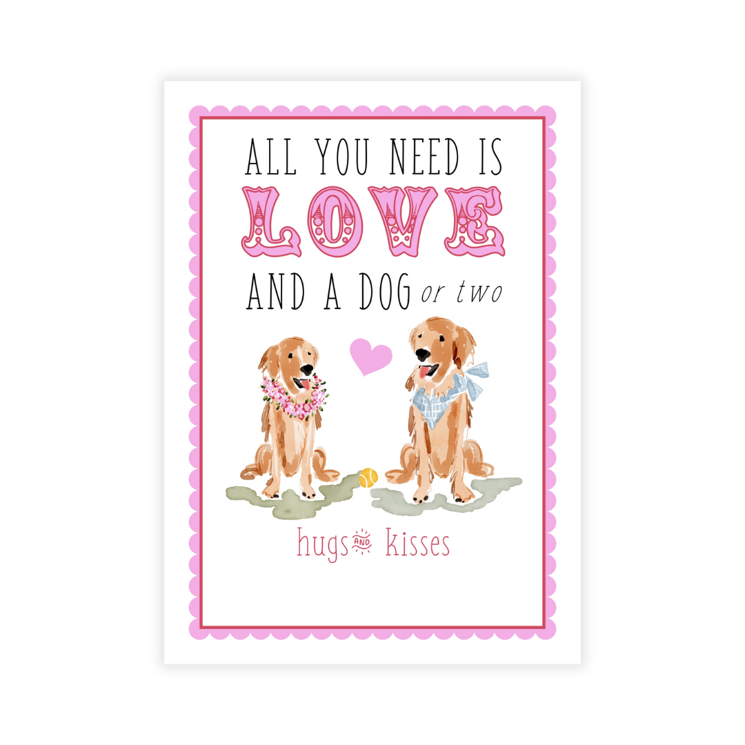 Love + Golden Dogs Valentine Cards