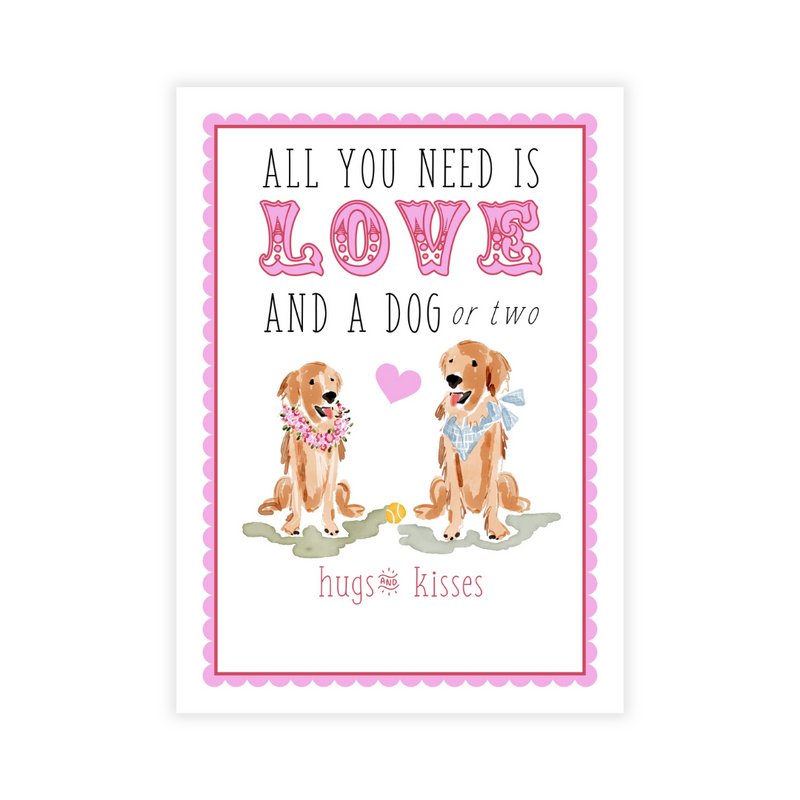 Love + Golden Dogs Valentine Cards