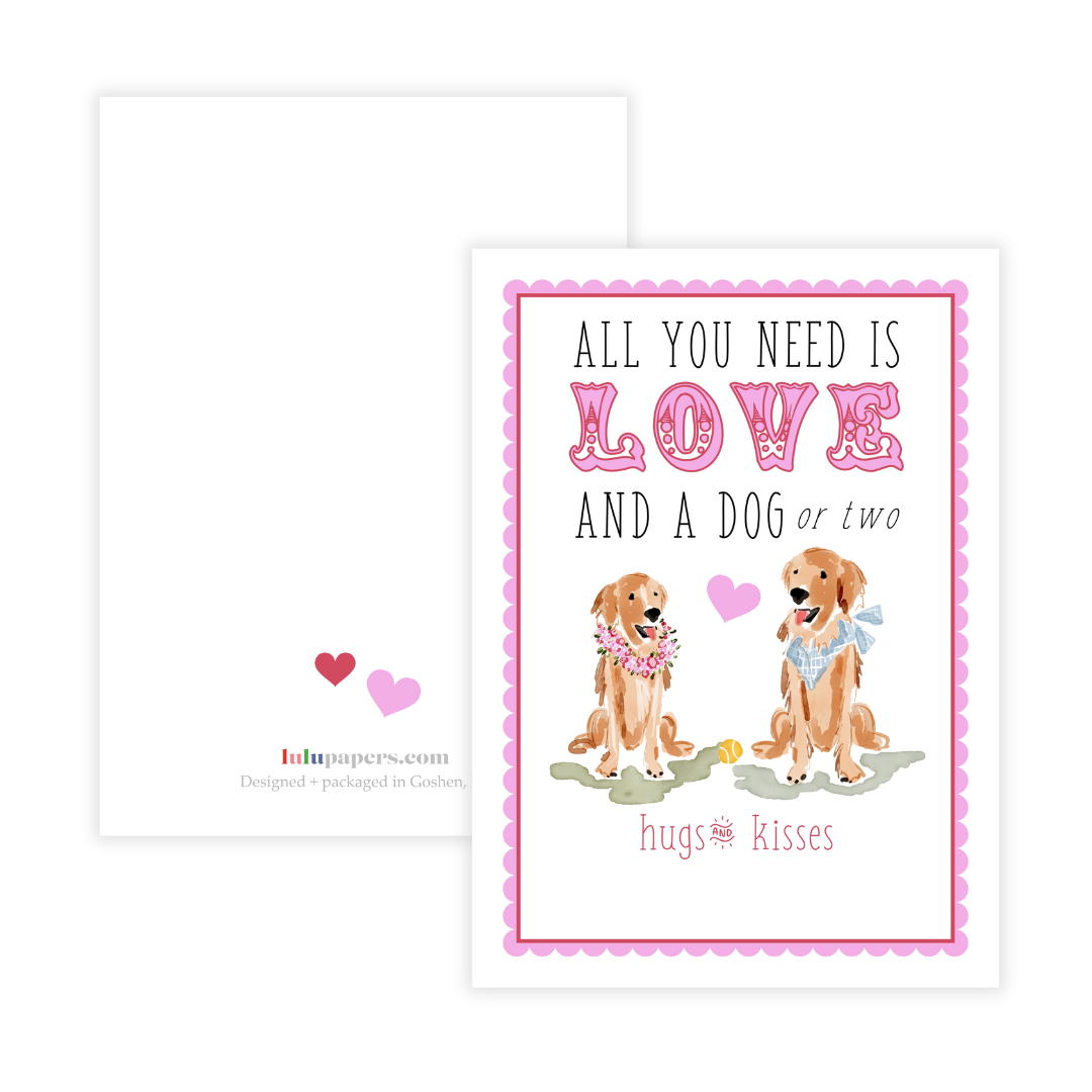 Love + Golden Dogs Valentine Cards