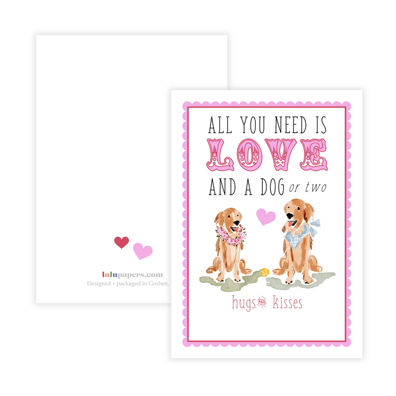 Love + Golden Dogs Valentine Cards