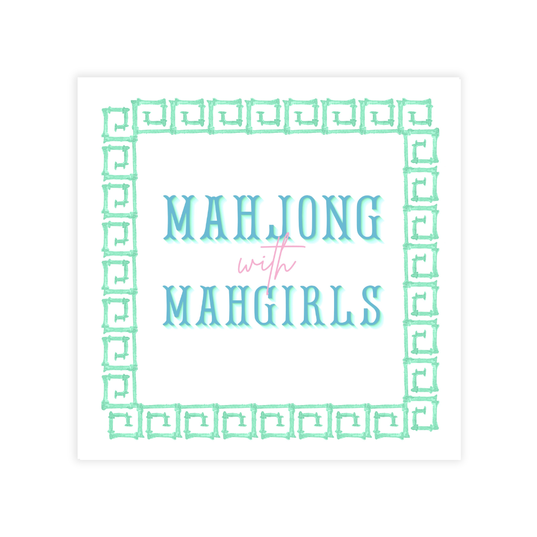 Mahjong Reversible Coasters; "Mahjong with Mahgirls"