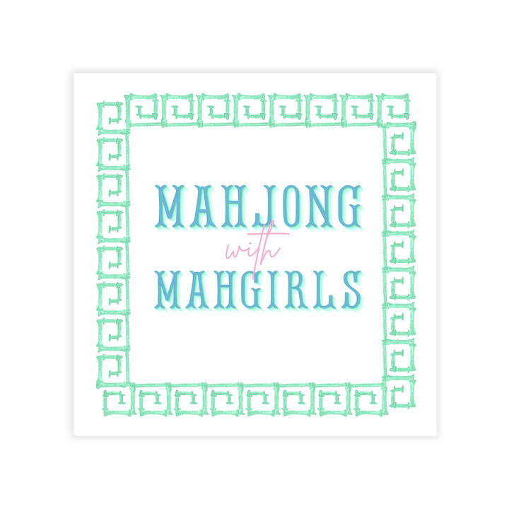 Mahjong Reversible Coasters; "Mahjong with Mahgirls"