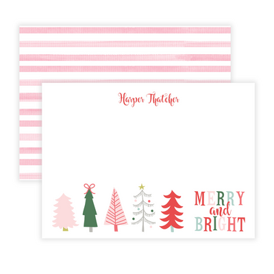 Merry + Bright Large Flat Note Cards