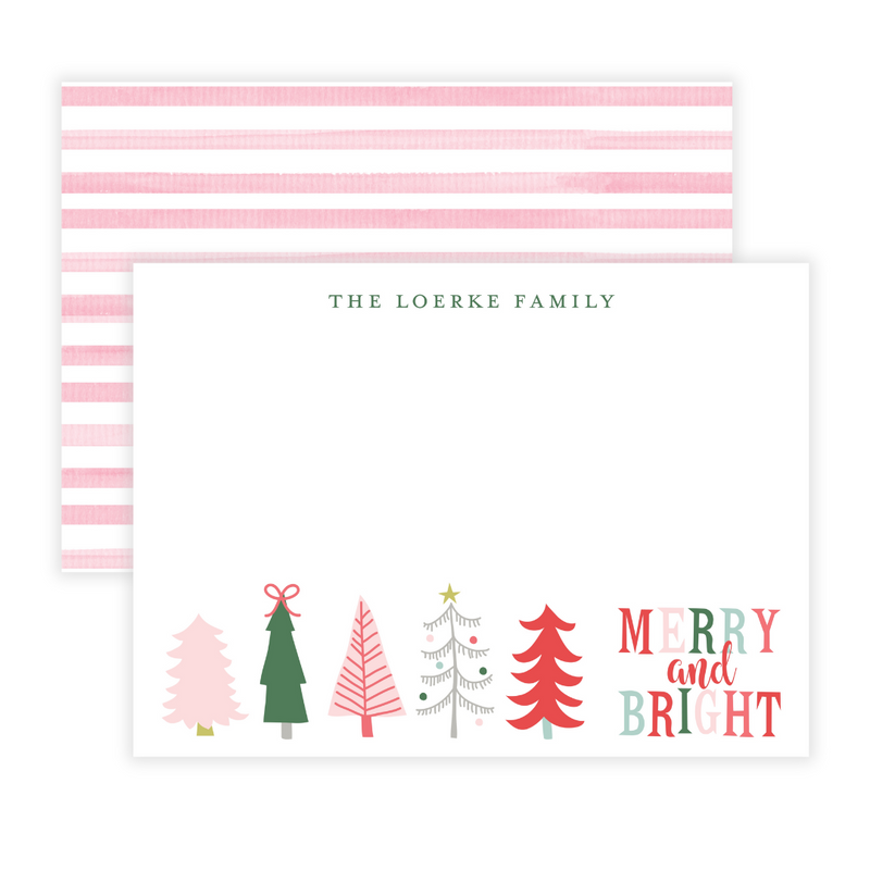 Merry + Bright Large Flat Note Cards