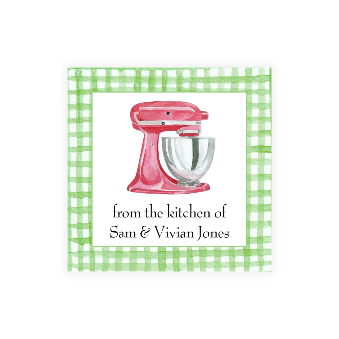 Stand Mixer + Green Gingham Stickers