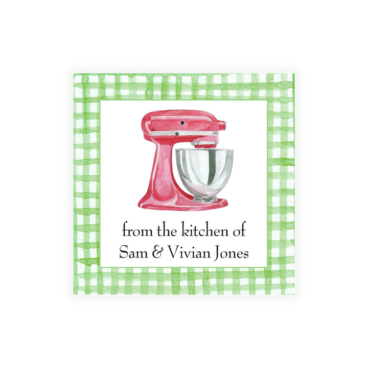 Stand Mixer + Green Gingham Stickers