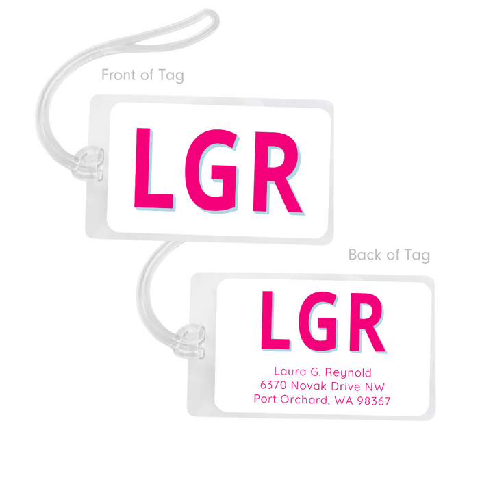 Modern Shadow Monogram Bag Tag- customizable!