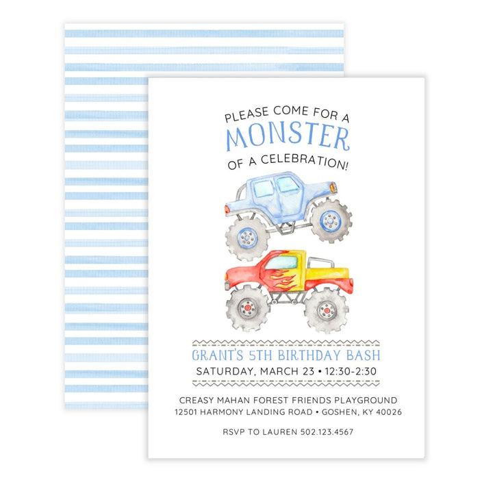 Monster Truck Party Invitation