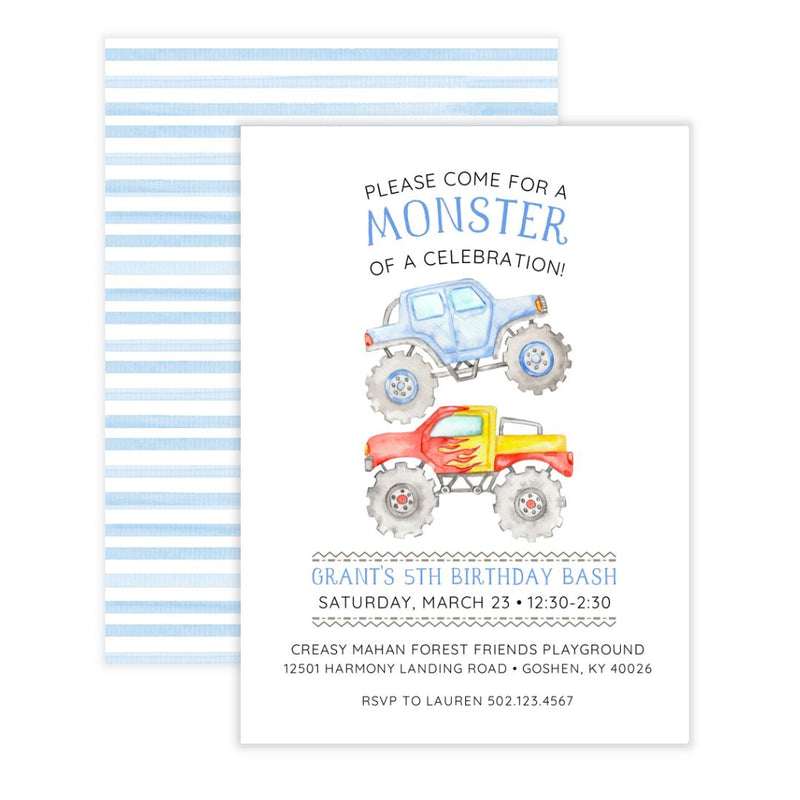 Monster Truck Party Invitation
