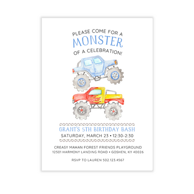 Monster Truck Party Invitation