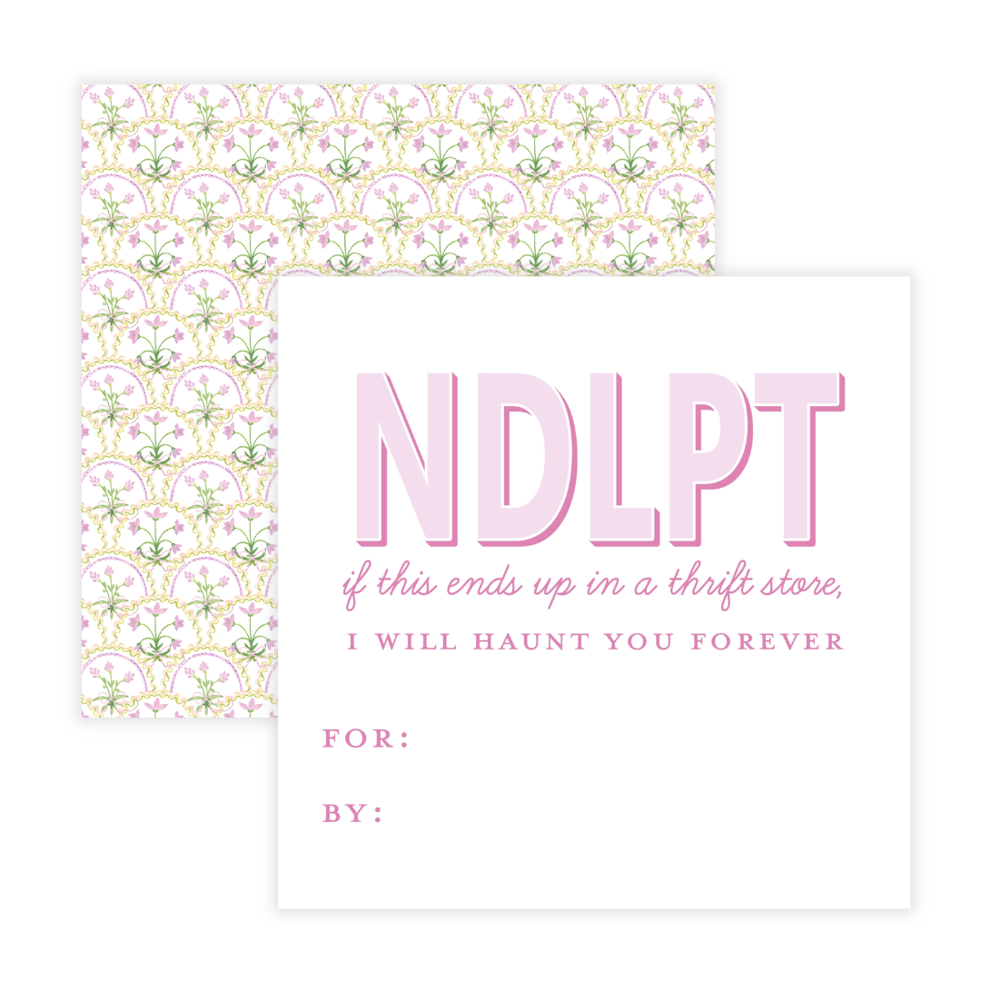 Needlepoint Card for Handstitched Gifts in Lilac Pink