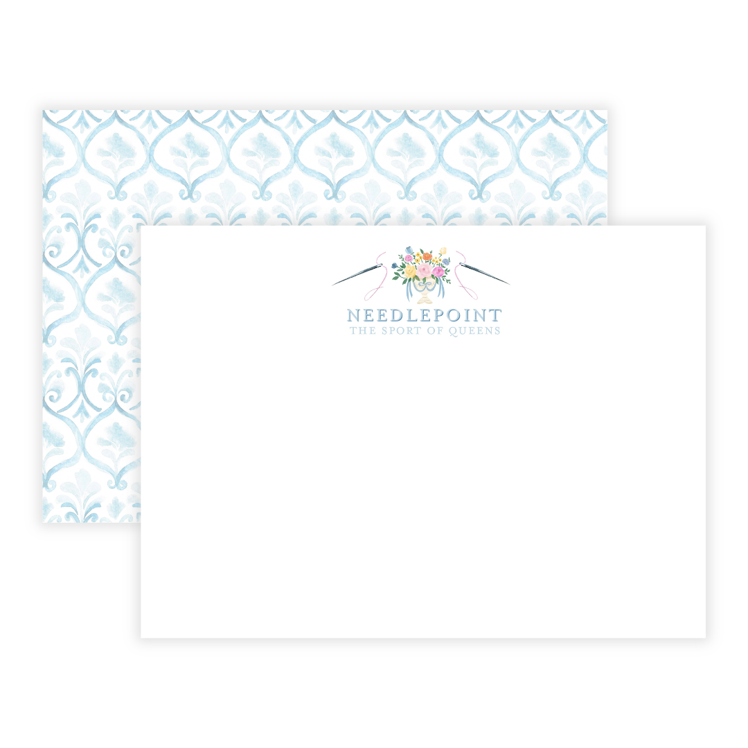 Needlepoint: The Sport of Queens Large Flat Personalized Note Cards