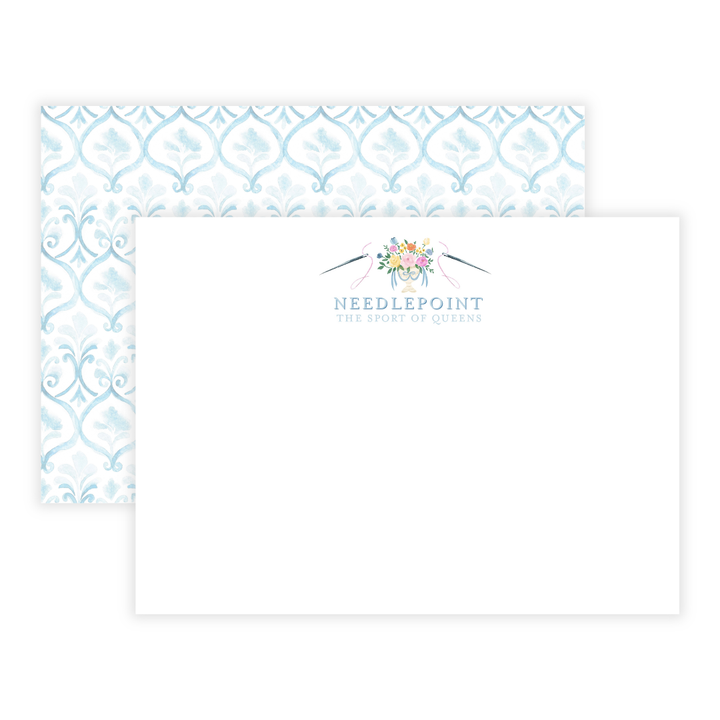 Needlepoint: The Sport of Queens Large Flat Personalized Note Cards