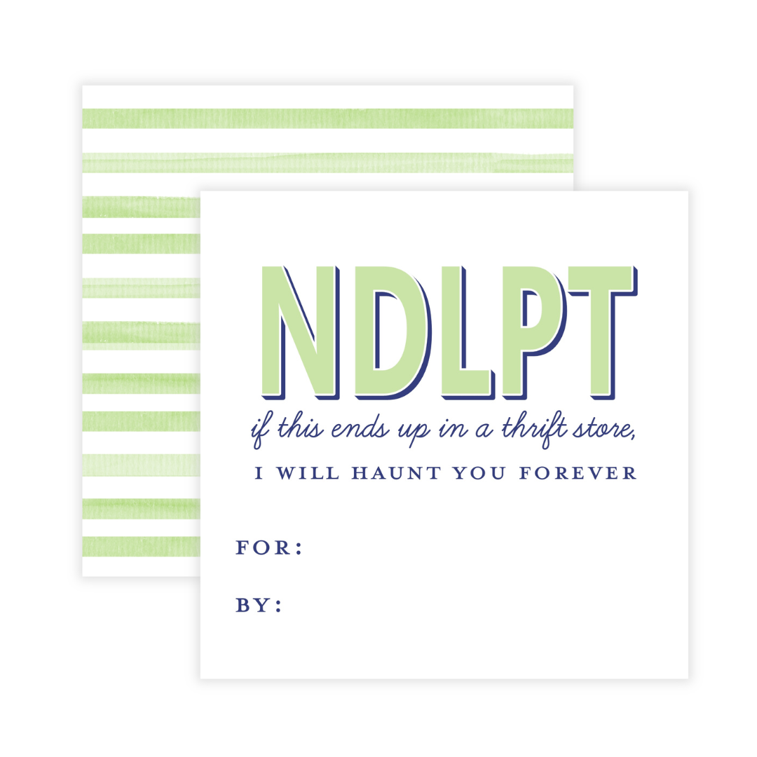 Striped Needlepoint Card for Handstitched Gifts- Custom Colors + Personalized
