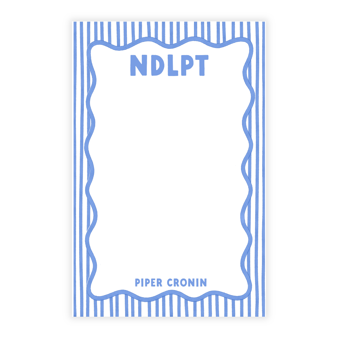 Blue Striped NDLPT Note Pad- Personalized!