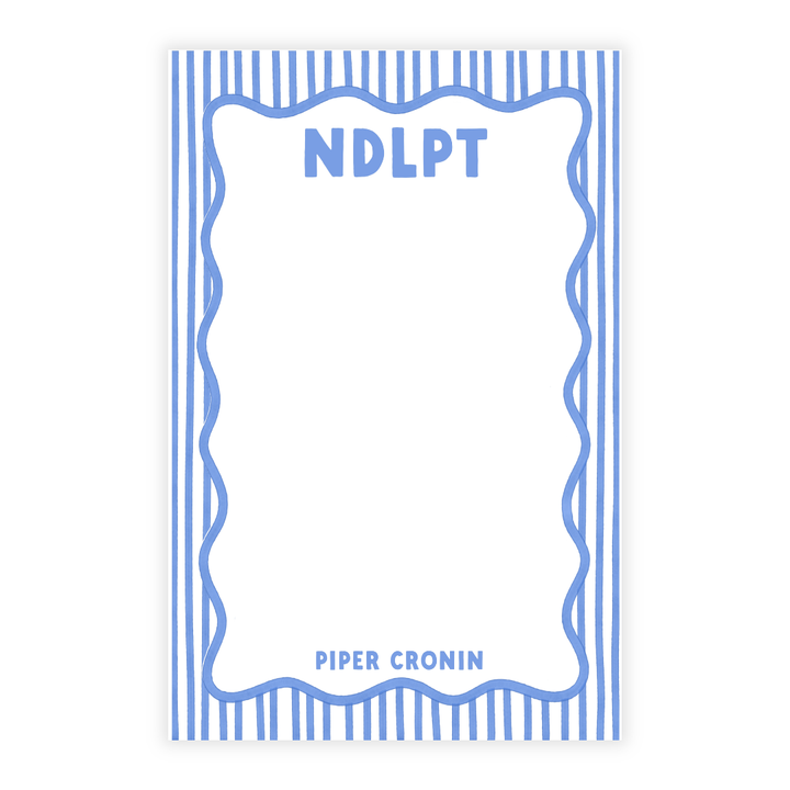 Blue Striped NDLPT Note Pad- Personalized!