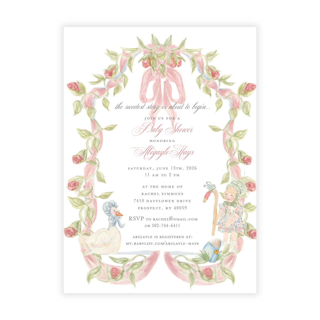 Nursery Rhyme Baby Shower Invitation