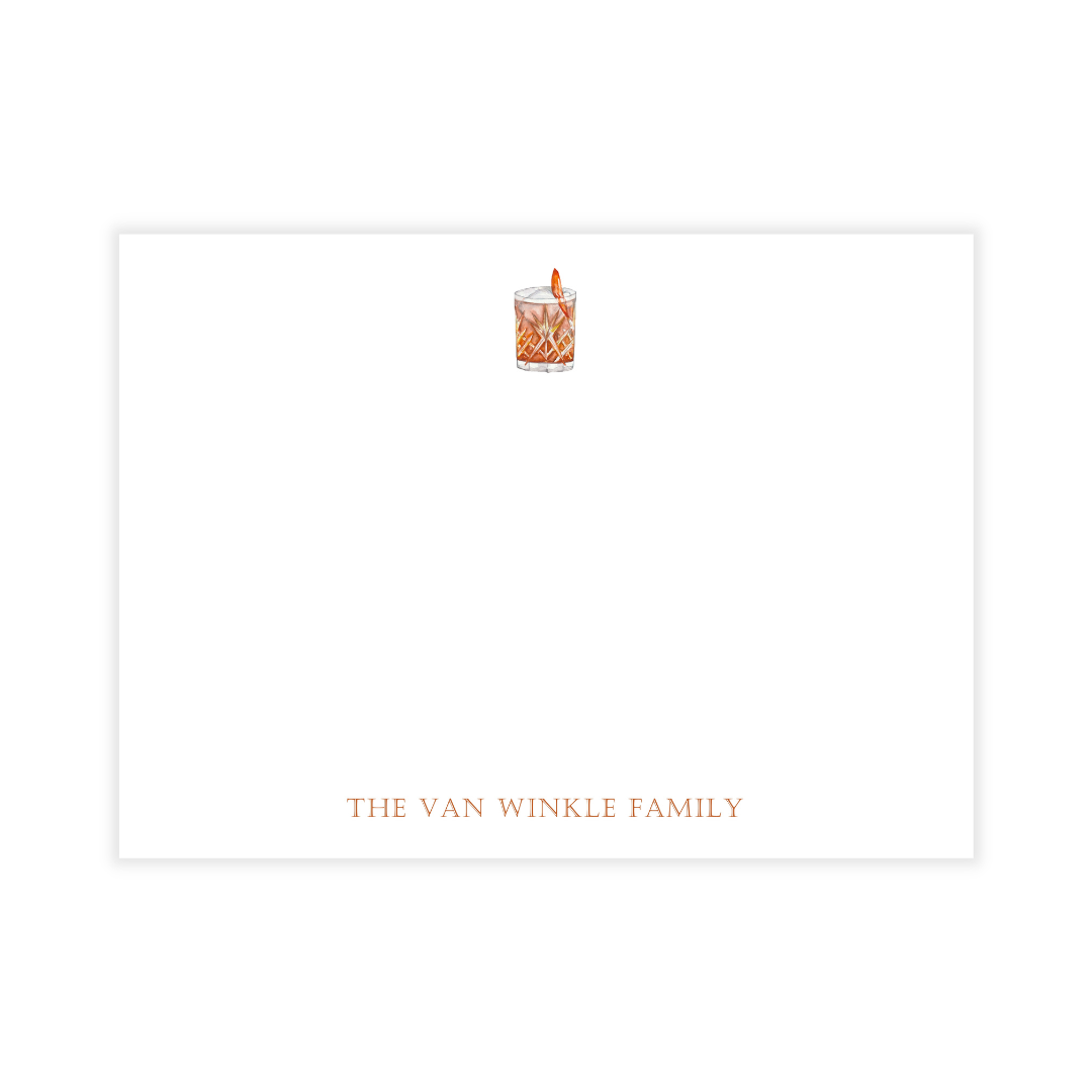 Old Fashioned Personalized Large Flat Note Cards