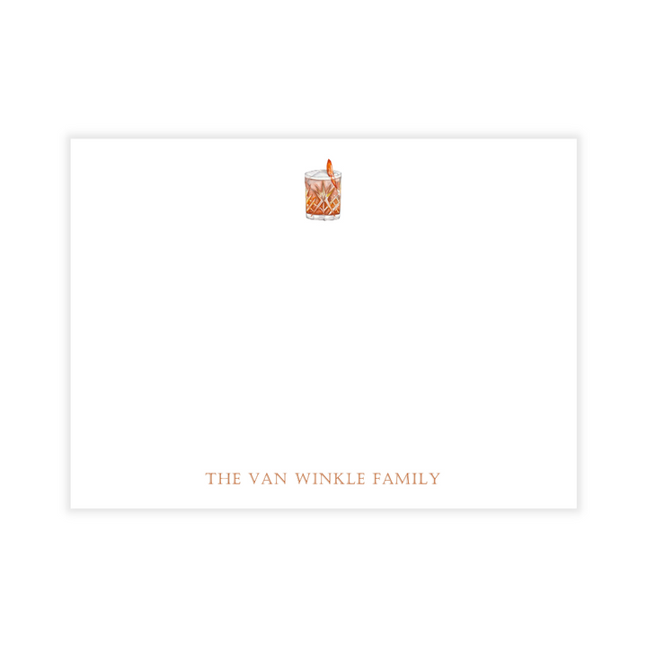 Old Fashioned Personalized Large Flat Note Cards