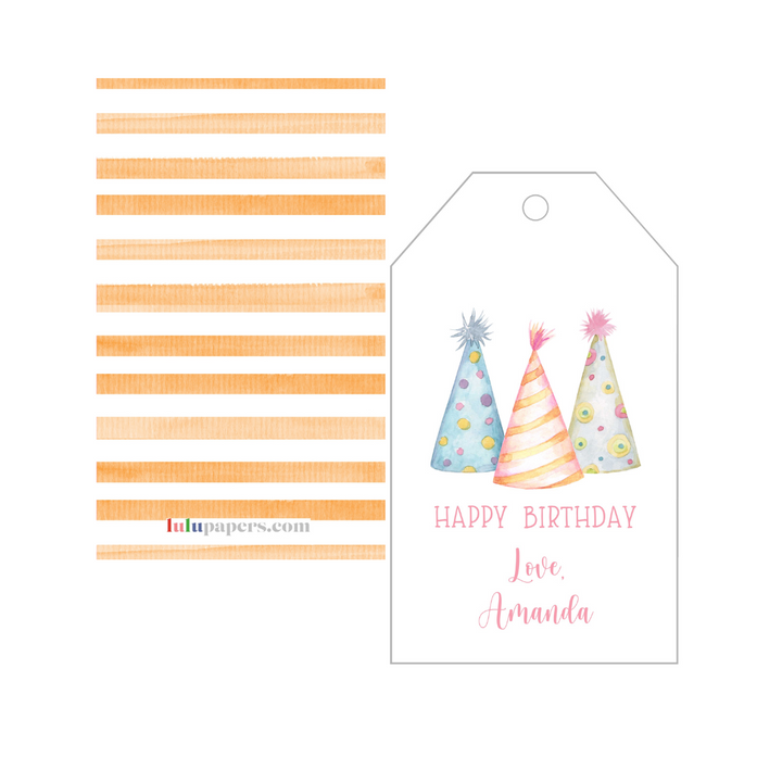 Party Hats Personalized Gift Tags