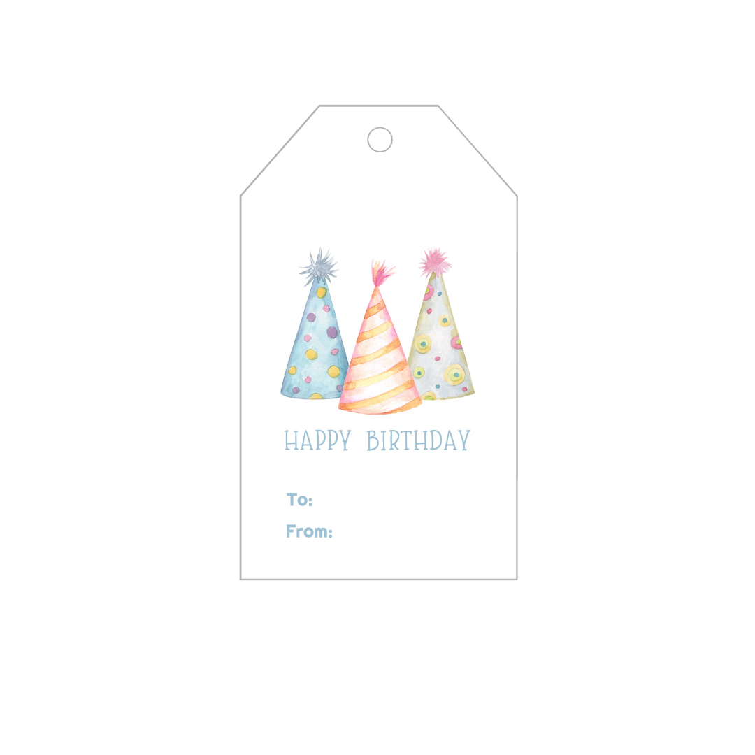 Party Hats Personalized Gift Tags