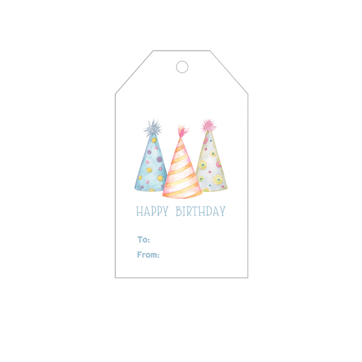 Party Hats Personalized Gift Tags