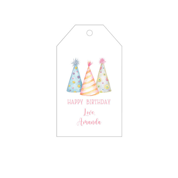 Party Hats Personalized Gift Tags