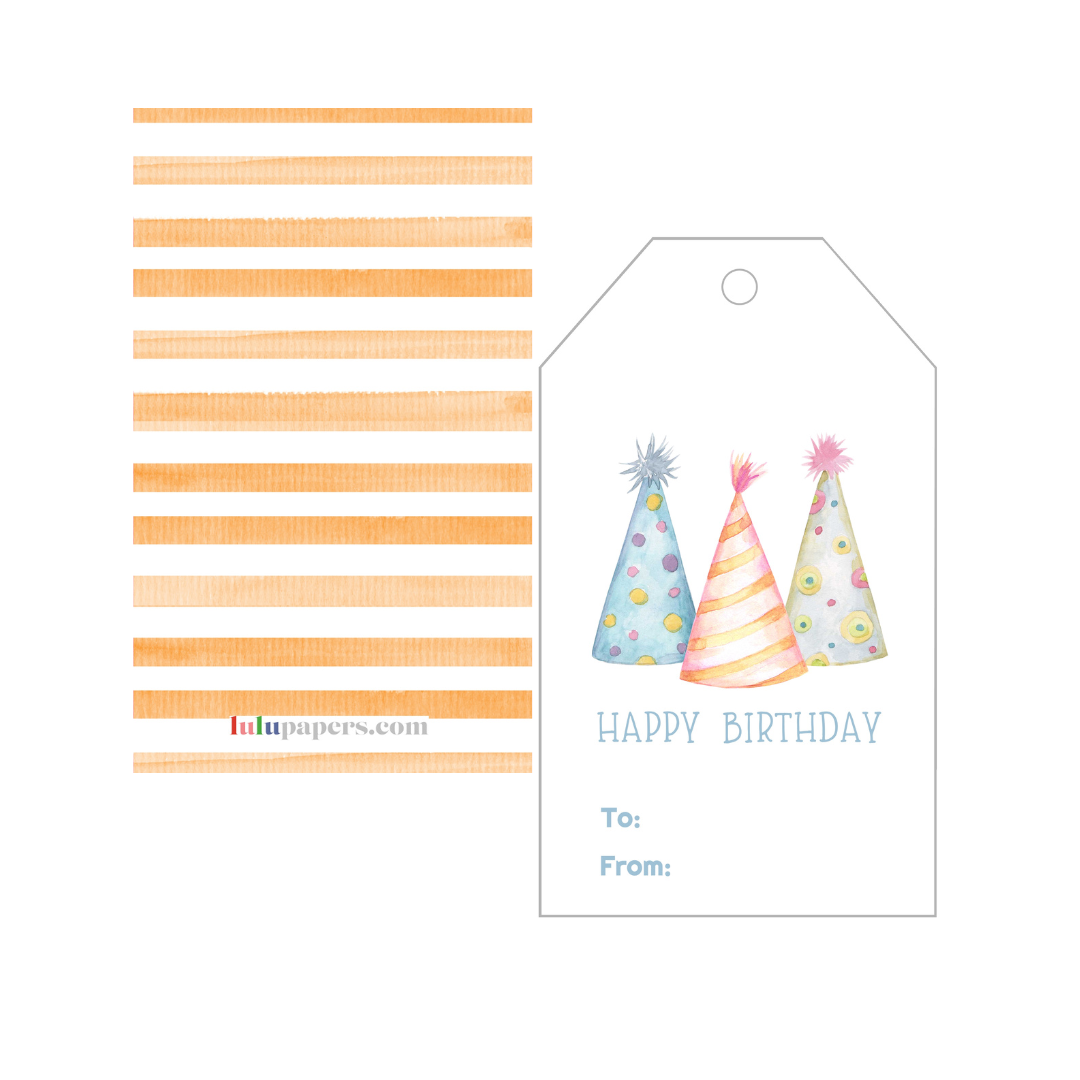 Party Hats Personalized Gift Tags