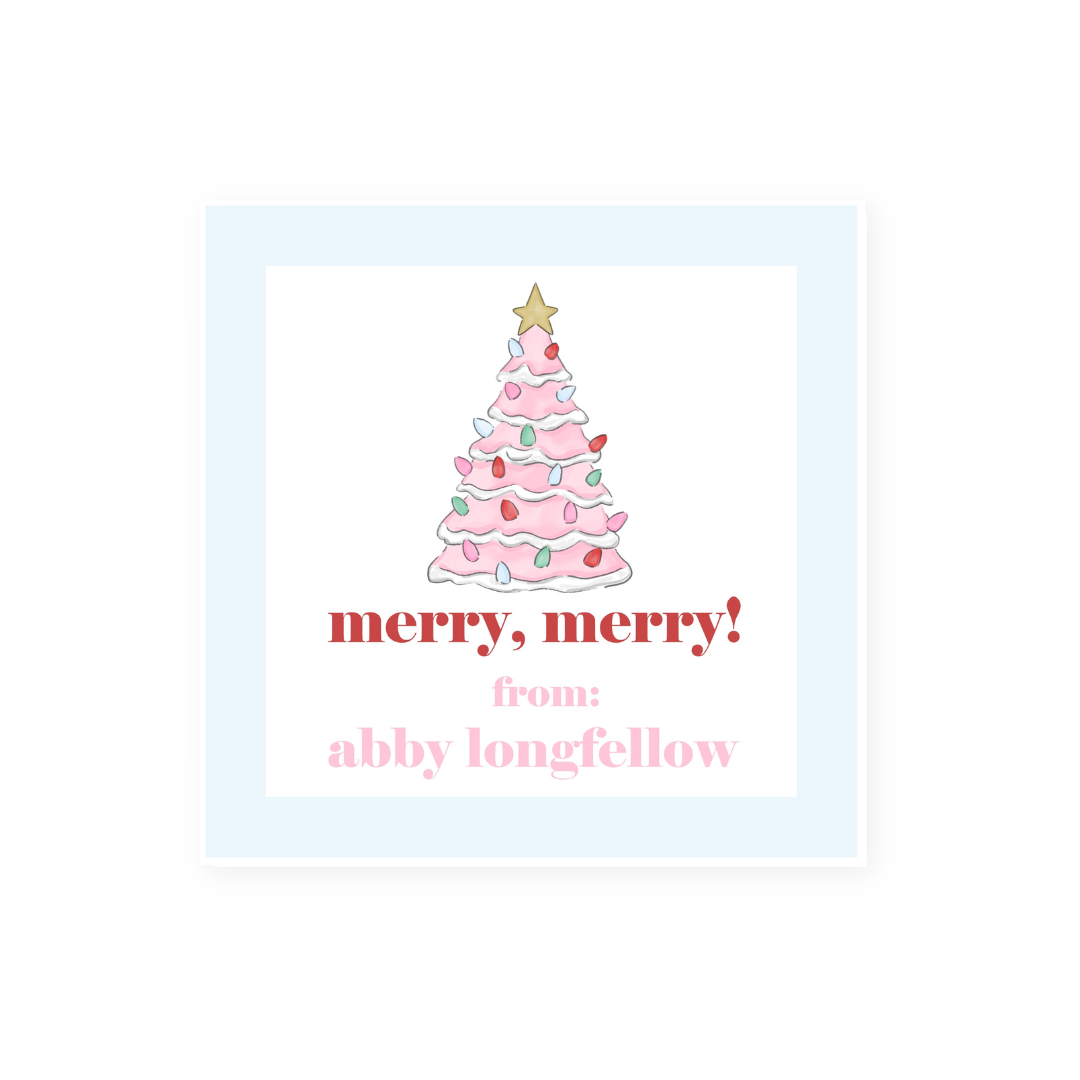 Vintage Pink Tree Stickers