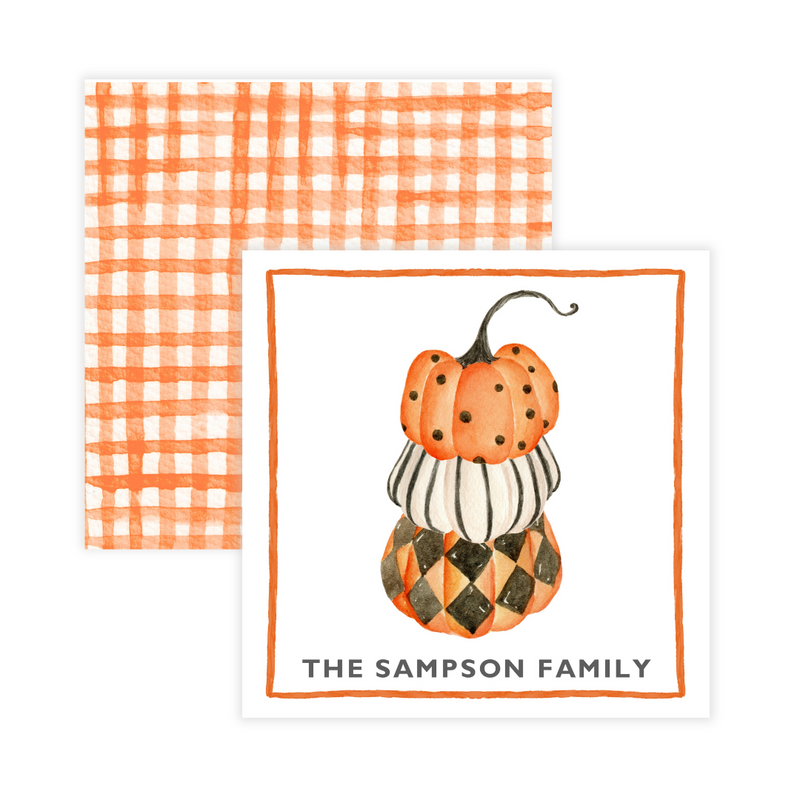 Pumpkin Stack + Monogram Coasters- Reversible!