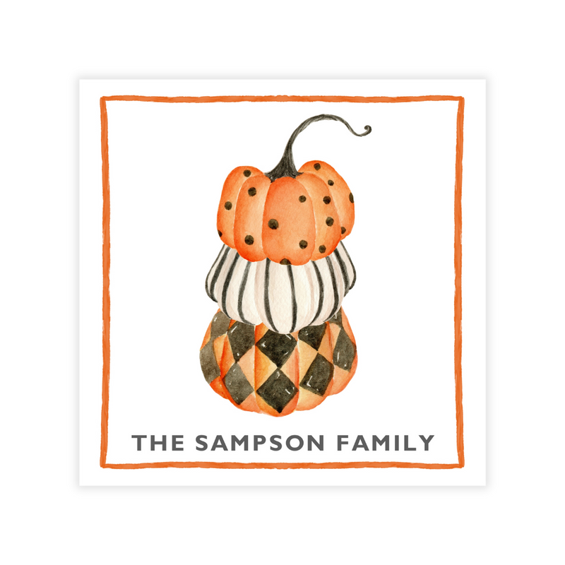 Pumpkin Stack + Monogram Coasters- Reversible!