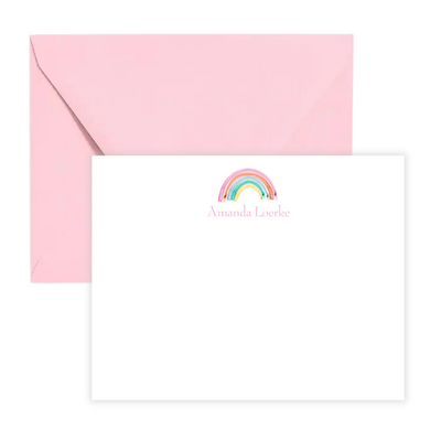 Rainbow Personalized Flat Note Cards