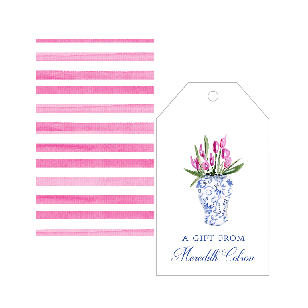 Tulips + Chinoiserie Gift Tags