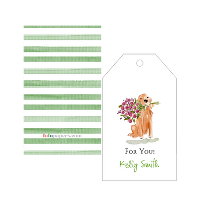 Retriever + Flowers Personalized Gift Tags