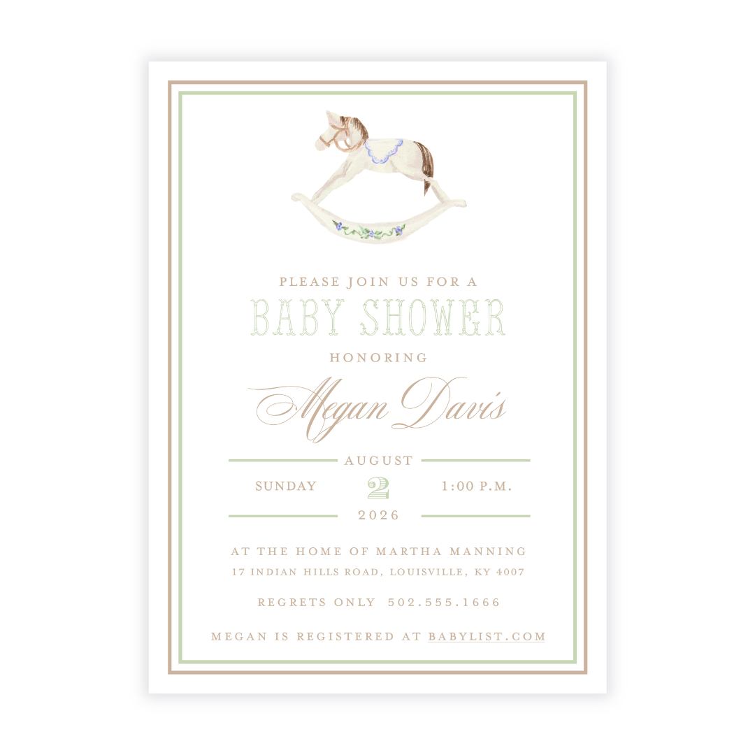 Rocking Horse Baby Shower Invitation