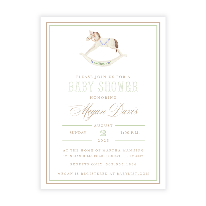 Rocking Horse Baby Shower Invitation