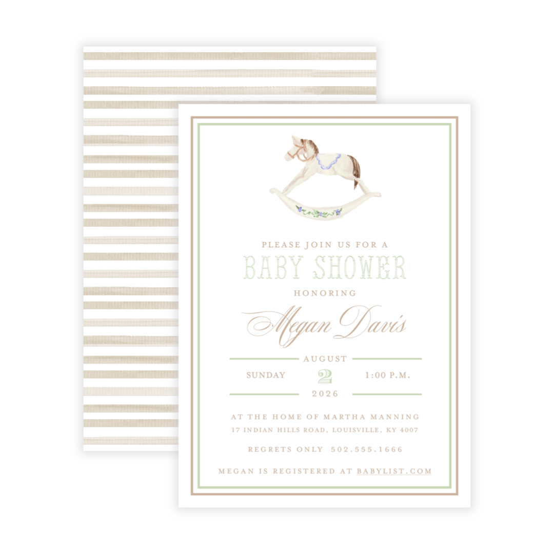 Rocking Horse Baby Shower Invitation