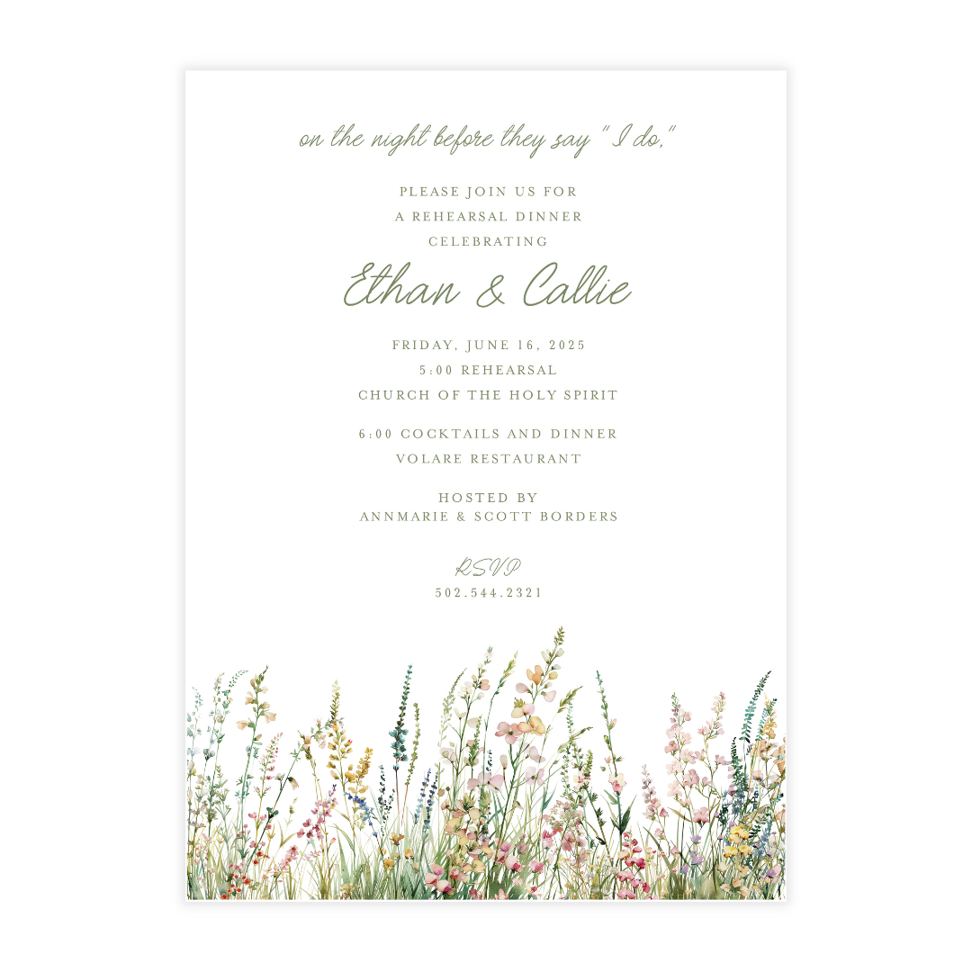 Rustic Wildflower Border Invitations