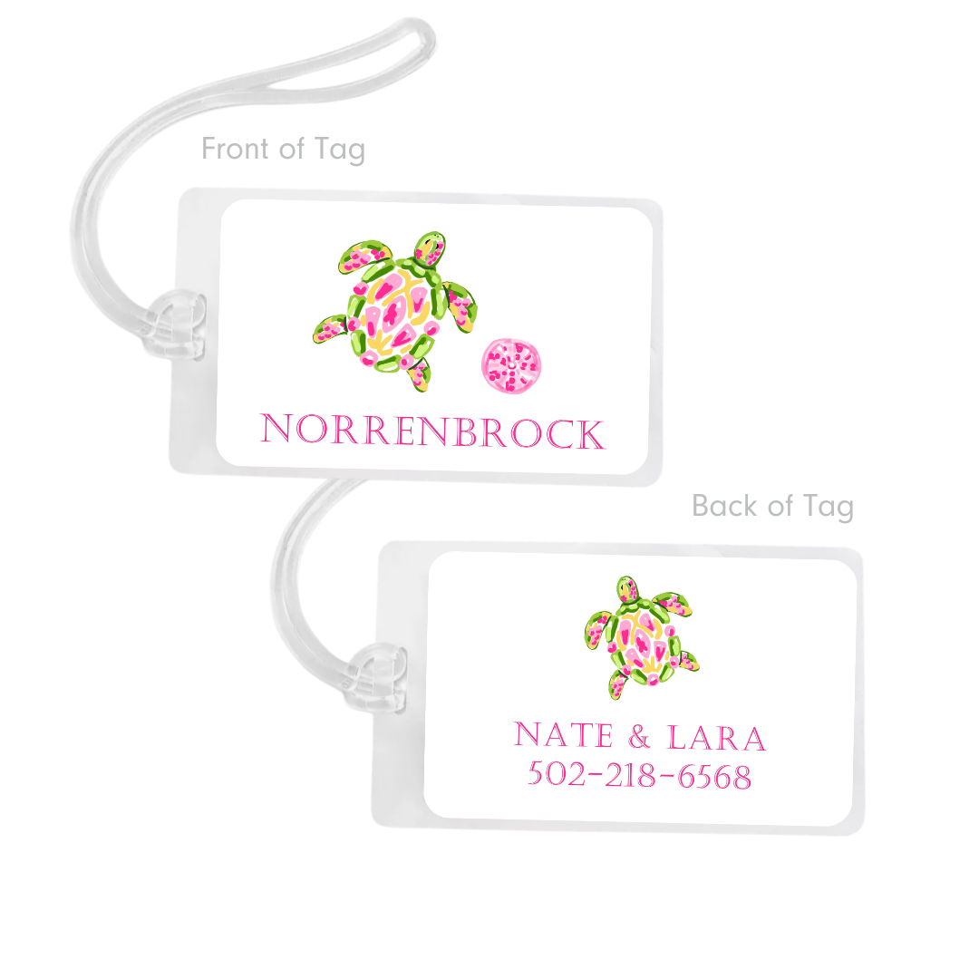 Preppy Sea Turtle Bag Tag
