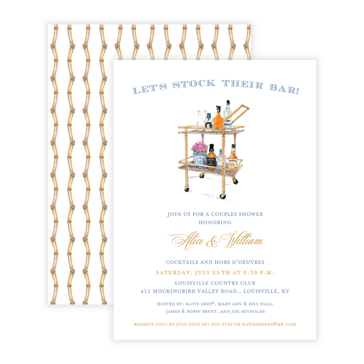 Classy Stock the Bar Shower Invitations