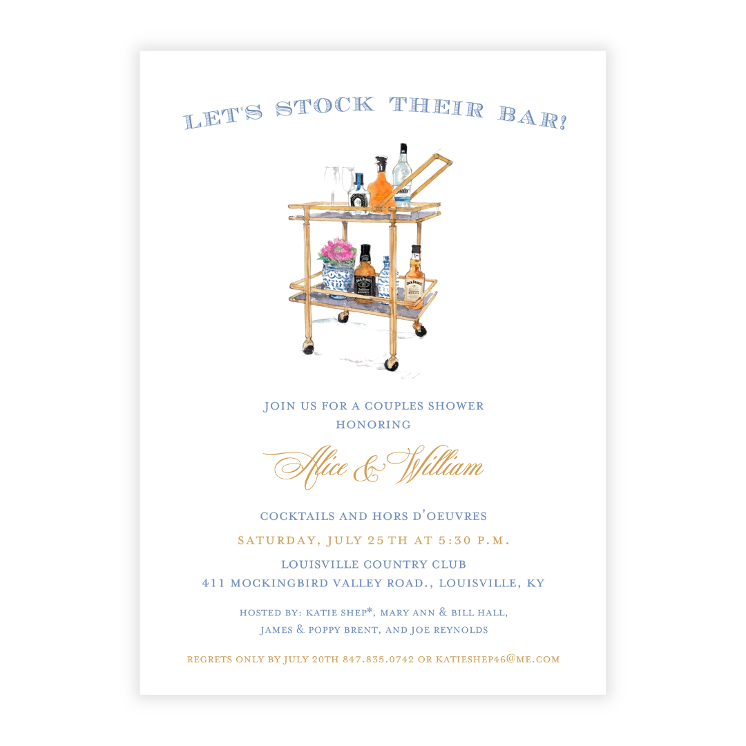 Classy Stock the Bar Shower Invitations
