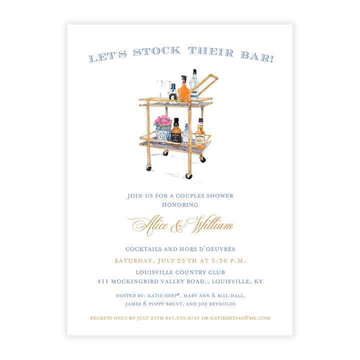 Classy Stock the Bar Shower Invitations