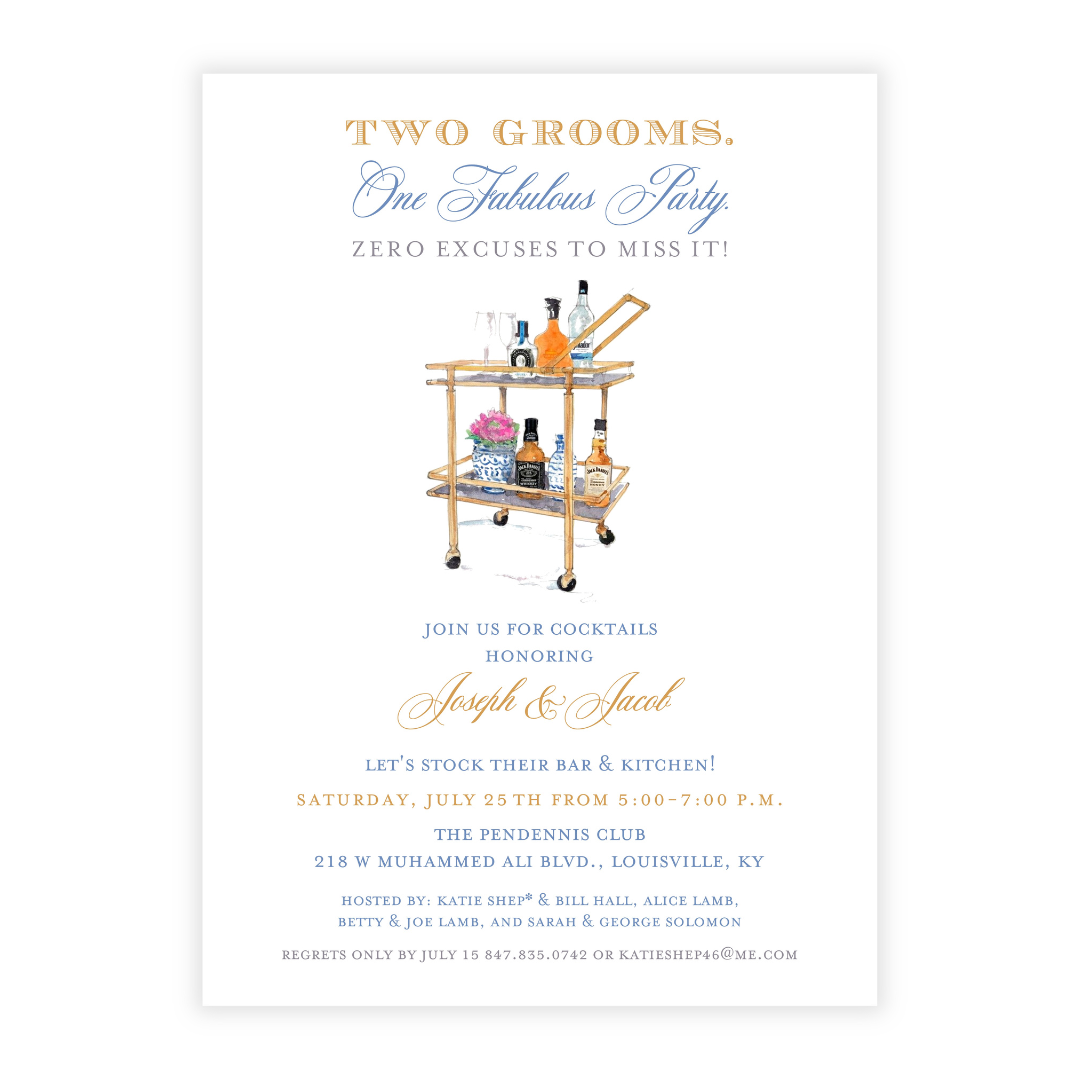 Classy Stock the Bar Shower Invitations