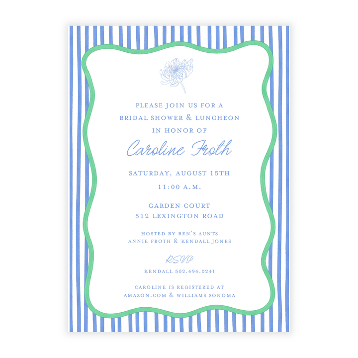 Blue and Green Striped Invitation