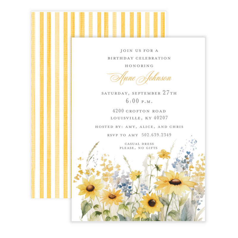 Sunflower Party Invitation