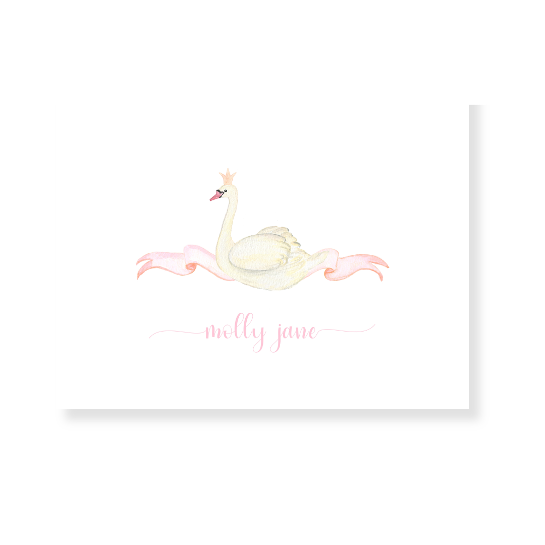 Swan Princess Personalized Note Cards