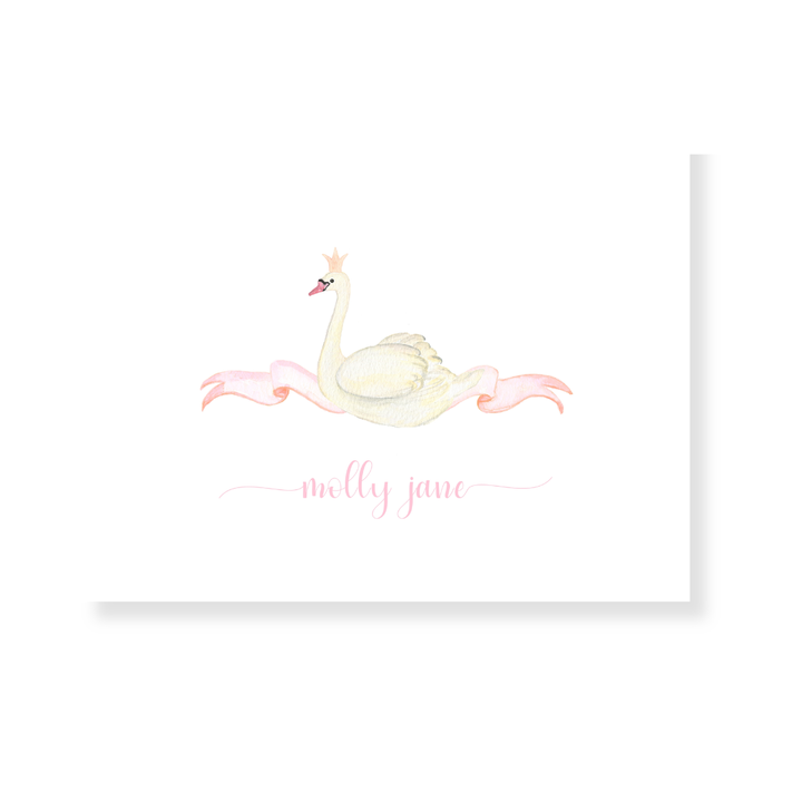 Swan Princess Personalized Note Cards