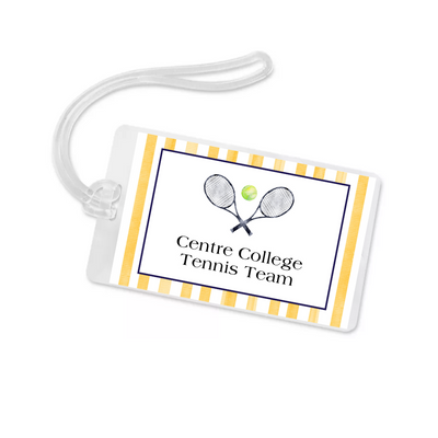 Tennis Bag Tag- choose your stripe color!